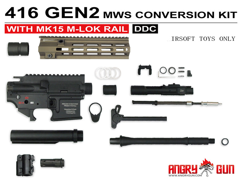 ***[Angry Gun] 416 MWS Conversion Kit[GEN.2 Ver.][W/ GEI Style MK16 Rail][DDC]