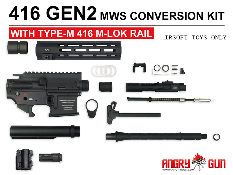 ***[Angry Gun] 416 MWS Conversion Kit[GEN.2 Ver.][W/ Type M M-LOK Rail][BLK]