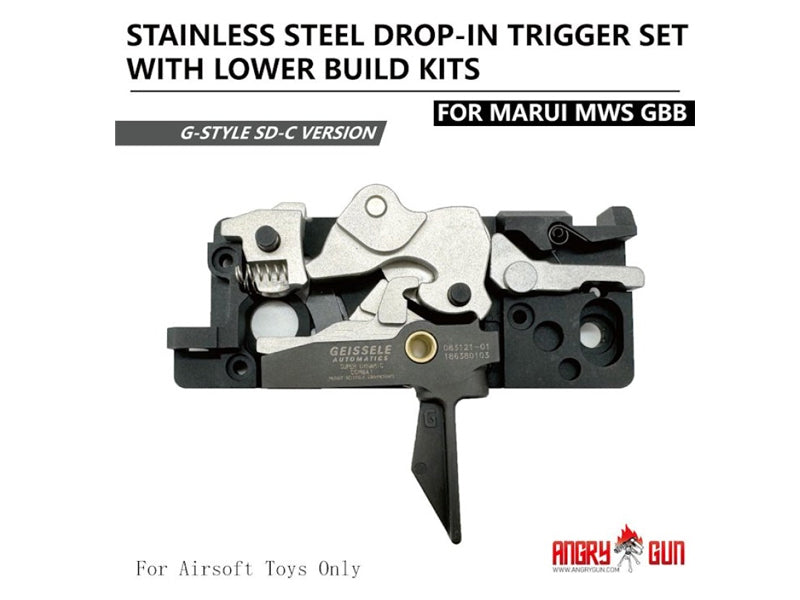 [Angry Gun] Stainless Steel Drop-in Trigger Set Lower Build Kits [For Marui MWS GBB Series][SD-C]