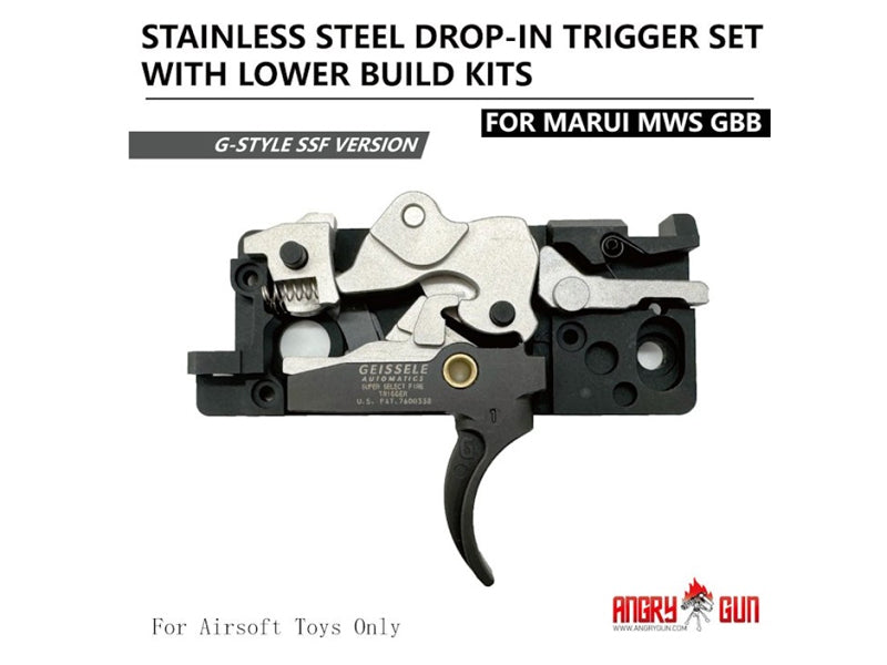 [Angry Gun] Stainless Steel Drop-in Trigger Set Lower Build Kits [For Marui MWS GBB Series][SSF]