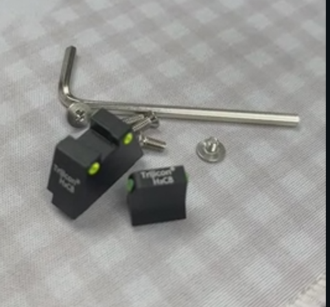 [MadDog] Full Metal Fiber Front and Rear Sight Set[High Profile[For Tokyo Marui G17 / G19 GBB Series][BLK]