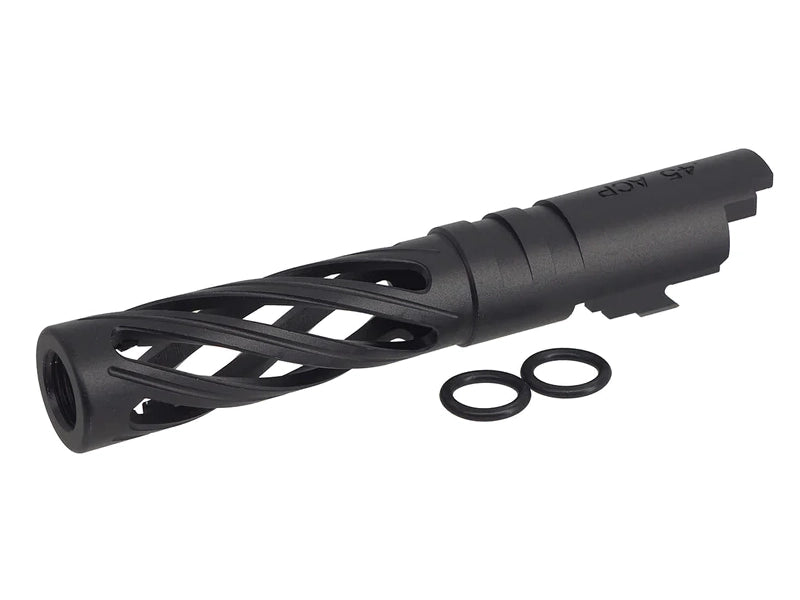 [5KU] 4.3 Inch Aluminum Hollow Outer Barrel [For Marui HI CAPA GBB Series][BLK]