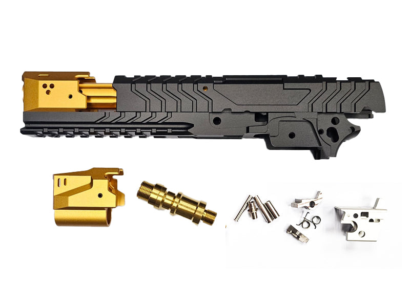 [5KU] CNC Aluminium Slide and Middle Frame Set[For Tokyo Marui HI CAPA GBB Series][BLK]