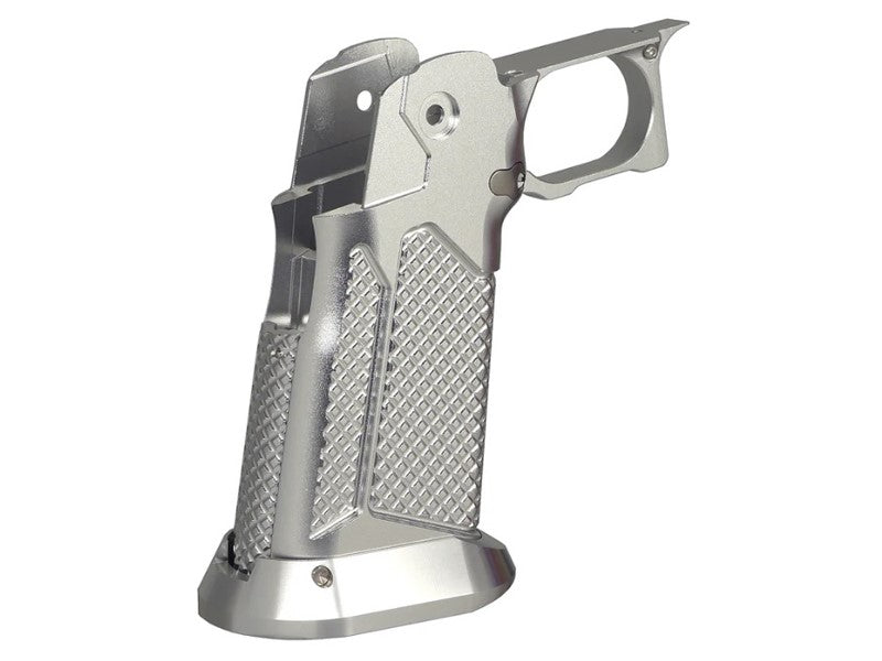 [5KU] CNC Aluminum [Grip Type.10 for Marui Hi-Capa GBB Airsoft - Silver]