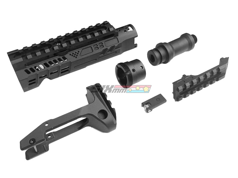 [5KU] Carbine Rifle Conversion Kit [M1913 Rail Adapter][For Action Army AAP-01 GBB Series][Type B][BLK]