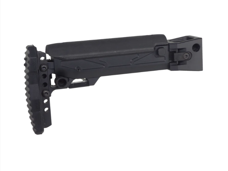 [5KU] Folding Telescopic Buttstock w/ Cheek Riser [for Marui AKM GBB] [GBTMAK007BK]