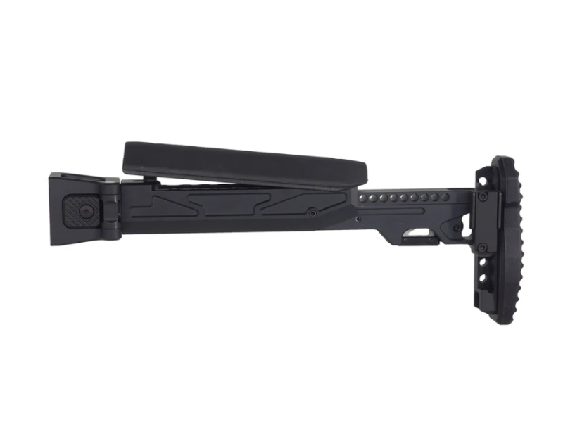 [5KU] Folding Telescopic Buttstock w/ Cheek Riser [for Marui AKM GBB] [GBTMAK007BK]