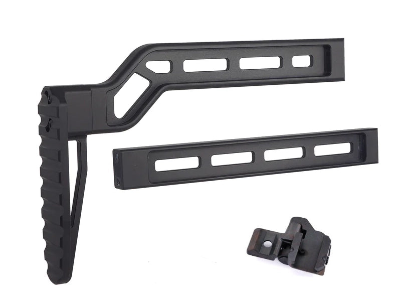 [5KU] Tactical Picatinny Mount Modular Folding Stock W/ Extra Extension Stock[BLK]