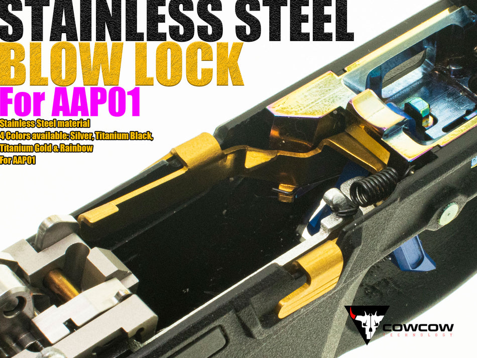 [COWCOW Technology] Stainless Steel Blow Lock Lever[For Action Army AAP-01 GBB Series][GLD]