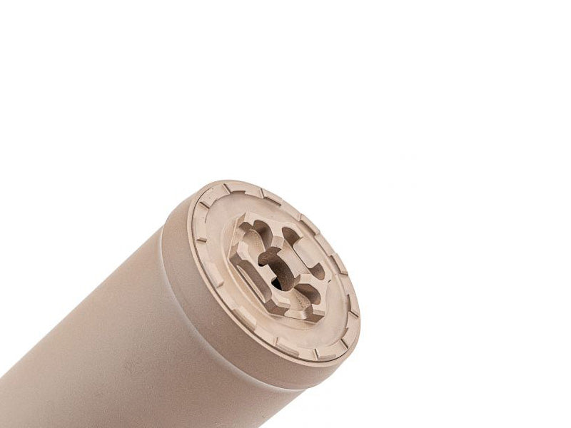 [Airsoft Artisan] SGI-6 Style Dummy Silencer W/ 3 Prong Flash Hider[FDE]