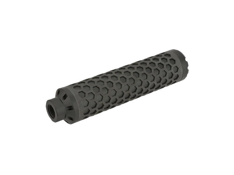 Suppresseur Airsoft 146mm 5.75″ – Alu, Filetage +/-14mm, Adaptateur +11/-14 CW/CCW, Pour Fusil, Pistolet, WE G-Series