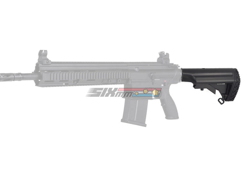 [Army Force] HK417 Style Collapsible Battery Storage Stock[For M4/M16/HK417 AEG Black
