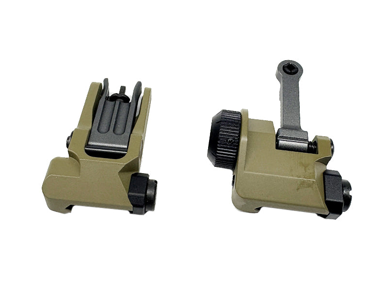 [BJTAC] KAC Style 300M Metal Front and Rear Sight Set[Deluxe Ver.][For MK18 MOD 1 AEG/GBB Serie][Tan]