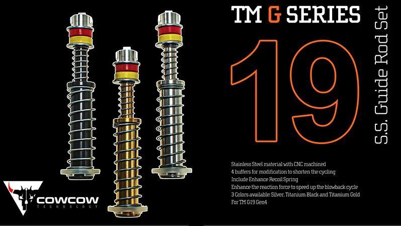 [COWCOW G19 Gen4 SS Guide Rod Set[For Tokyo Marui G19 GBB Series][GLD]