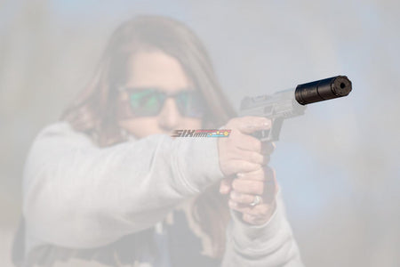 [MadDog] AAC Style Halcyon 22 Airsot Dummy Silencer W/ QD Flash HIder[BLK]