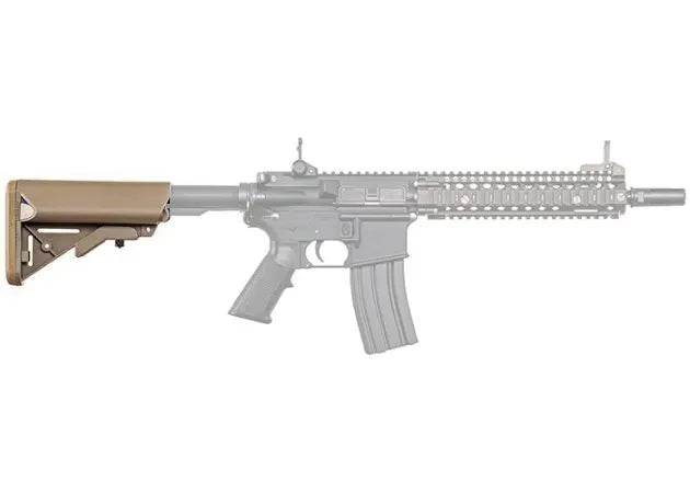 [MadDog] LT Style M4 / MK18 Crane Stock W/ Battery Tubes[For Tokyo Marui / GHK / VFC M4 GBB Series][FDE]