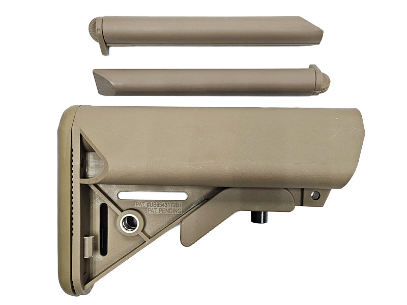 [MadDog] LT Style M4 / MK18 Crane Stock W/ Battery Tubes[For Tokyo Marui / GHK / VFC M4 GBB Series][FDE]