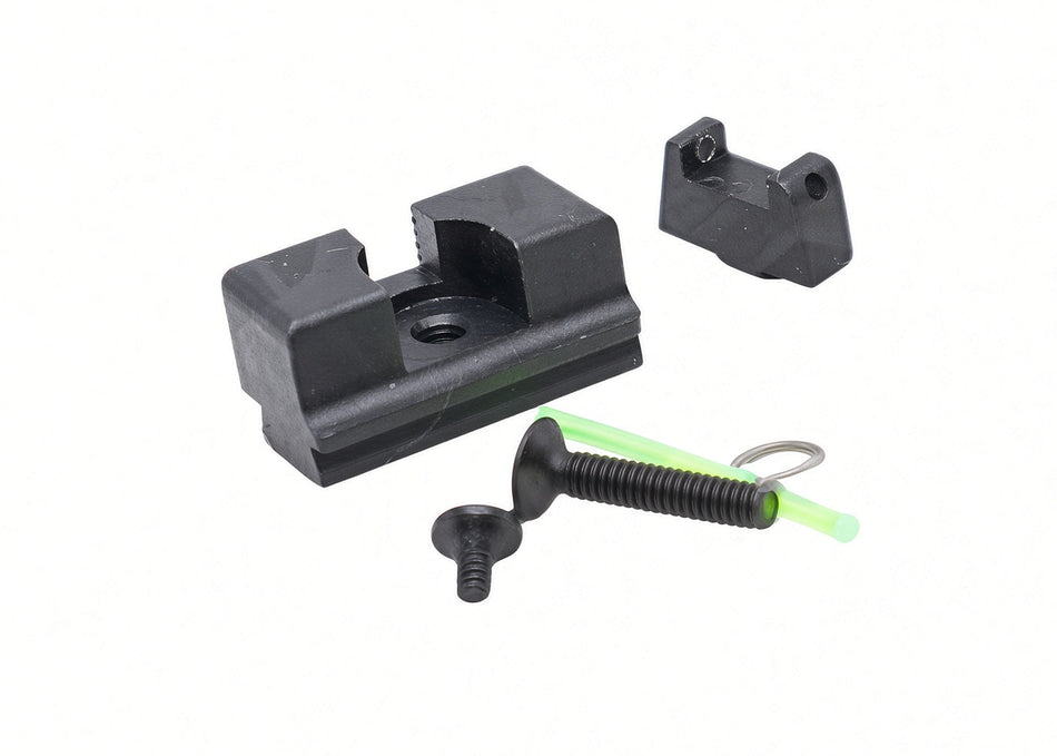 [Pro Arms] TTI Style Fiber Steel Front & Rear Iron Sight Set[For Umarex VFC G19X / G45 /G19 GEN.4/ G45 /G17 GEN.5 GBB Seies][BLK]