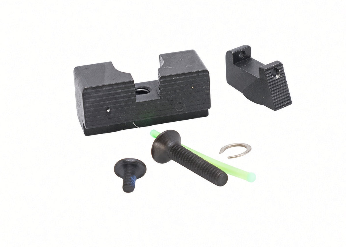 [Pro Arms] TTI Style Fiber Steel Front & Rear Iron Sight Set[For Umarex VFC G19X / G45 /G19 GEN.4/ G45 /G17 GEN.5 GBB Seies][BLK]