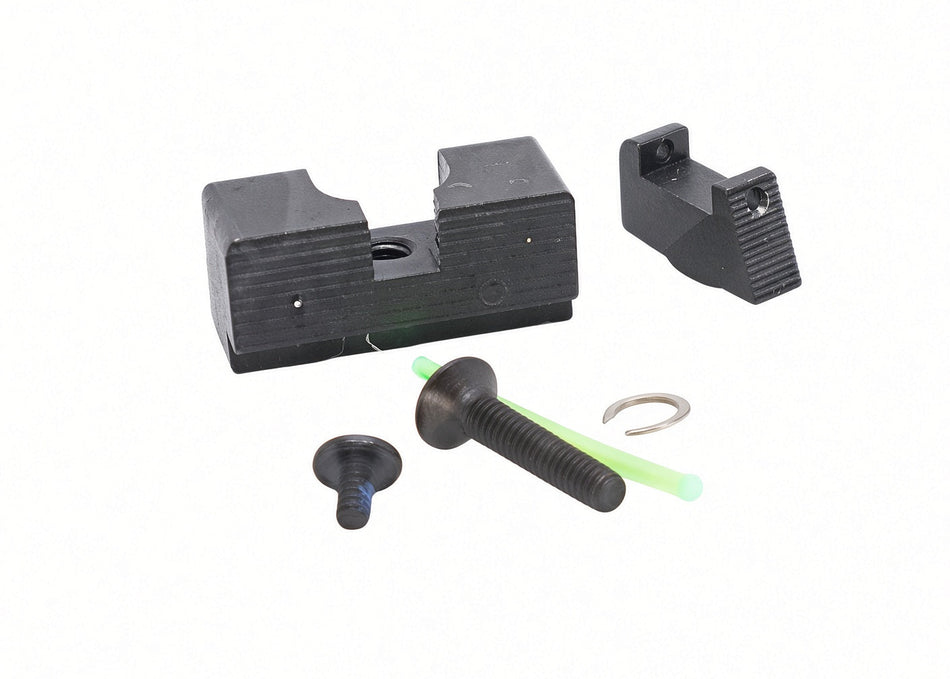[Pro Arms] TTI Style Fiber Steel Front & Rear Iron Sight Set[For Umarex VFC G19X / G45 /G19 GEN.4/ G45 /G17 GEN.5 GBB Seies][BLK]