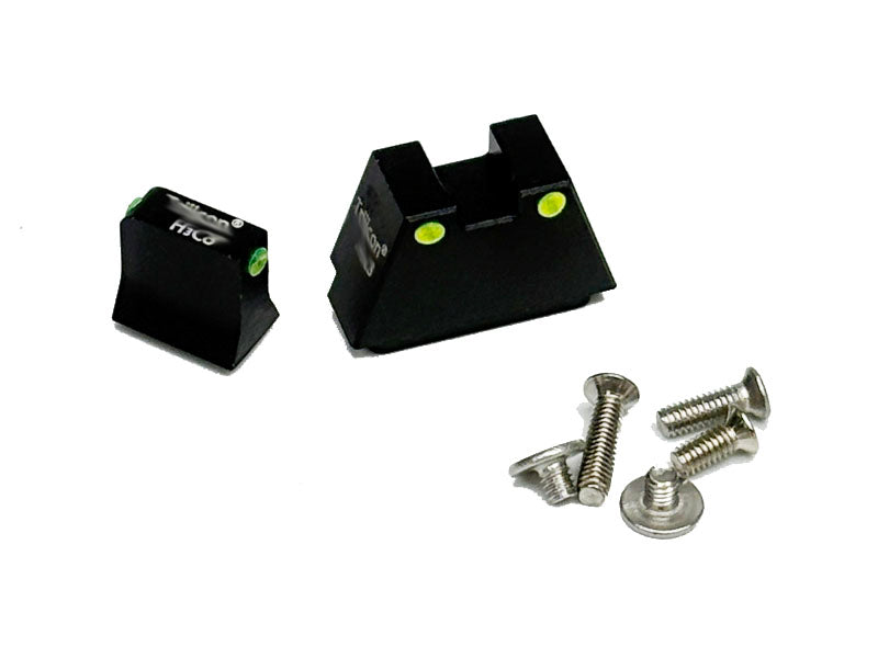 [MadDog] Full Metal Fiber Front and Rear Sight Set[High Profile[For Tokyo Marui G17 / G19 GBB Series][BLK]