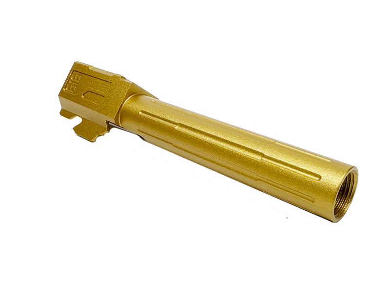 [GG] Aluminium 9INE Airsoft Outer Barrel[For Tokyo Marui Model 17 GBB Series][Gold][Threaded]