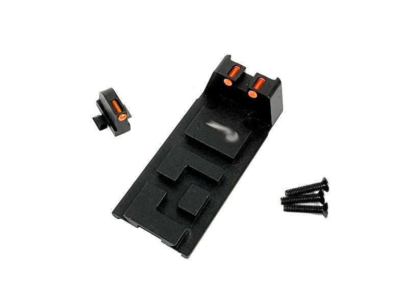 [GG] Airsoft Fiber Front & Rear Sight Set  ACRO P2 Reddot Mount Base[For VFC M17 / M18 GBB Series][Red Fiber]