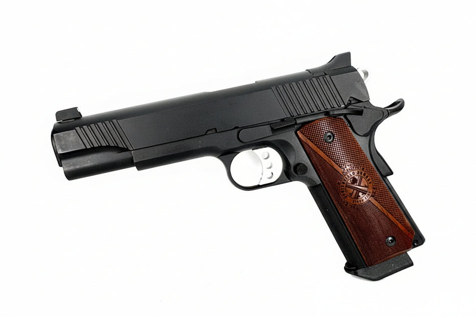 [VFC] M1911 / MEU Airsoft GBB Pistol W/ Genuine Oak Wood Covers[Springfield Armory Marking]