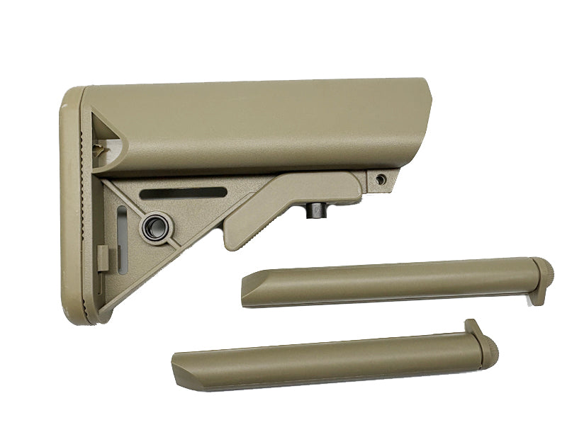 [MadDog] LT Style M4 / MK18 Crane Stock W/ Battery Tubes[For Tokyo Marui / GHK / VFC M4 GBB Series][FDE]