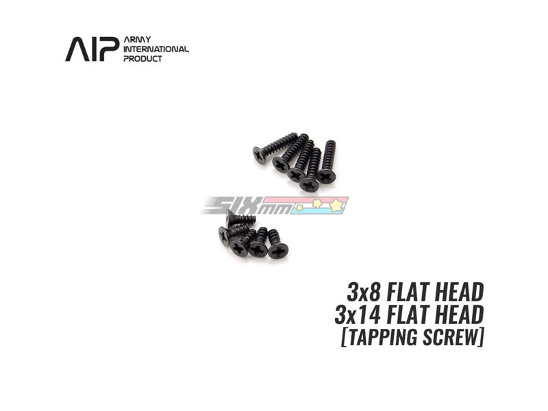 [AIP] M4/M16 AEG Motor Cover Flat Head Screws [3x14 KB / 3x8 KB]