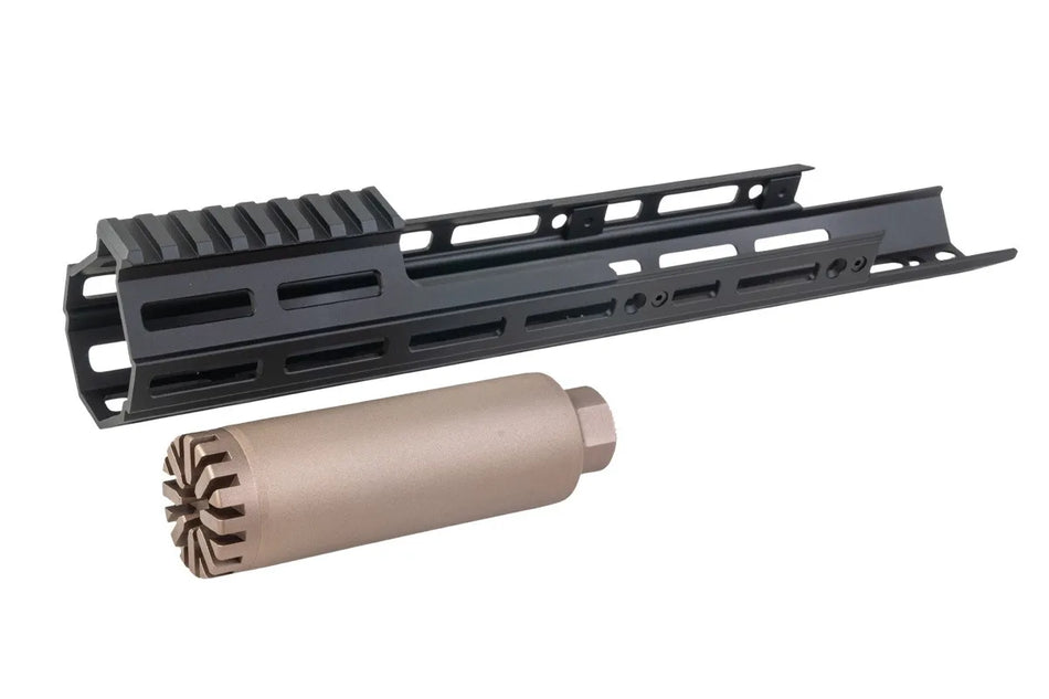 Airsoft Artisan Long M-Lok Handguard Rail for Tokyo Marui SCAR / Gun Modify SCAR L GBB Series - Black