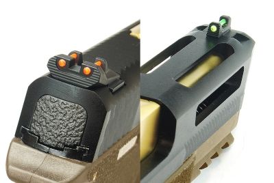 WE Force GBB Airsoft Pistol BK Stealth Slide GD Barrel TAN Frame