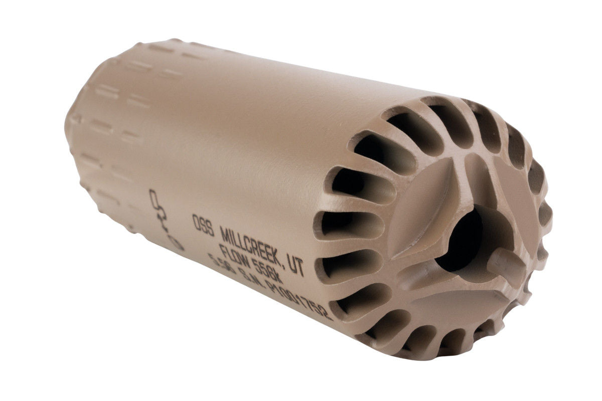Angry Gun 3D Printed Flow 556K Mock Suppressor FDE 14mm CCW