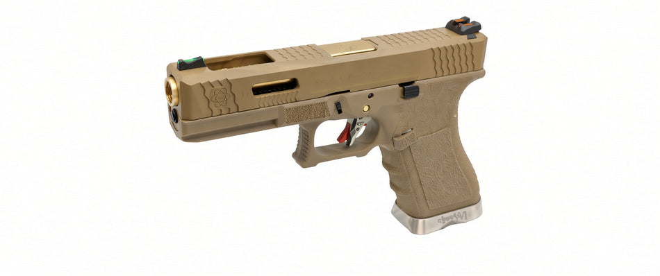 [WE-TECH] WE G17 T9 TAN/GD/TAN GBB Pistol