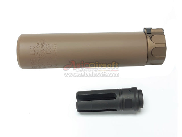 [Airsoft Artisan] SF Style 158mm Socom Silencer W/ 4 Prong Flash Hider[DE]
