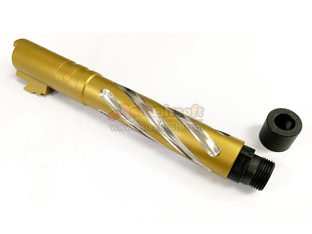 [Maddog] Tornado SS Threaded Outer Barrel w/Suppressor adapter[For Tokyo Marui Hi-Capa 5.1 GBB Series][.45 marking][GLD]