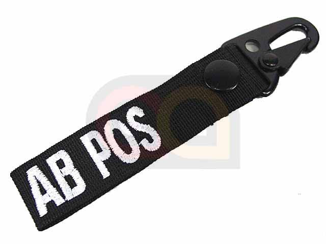 [Combat Gear] AB POS Blood Type Identification Strap [BLK]