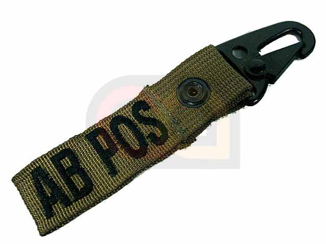 [Combat Gear] AB POS Blood Type Identification Strap [Tan]