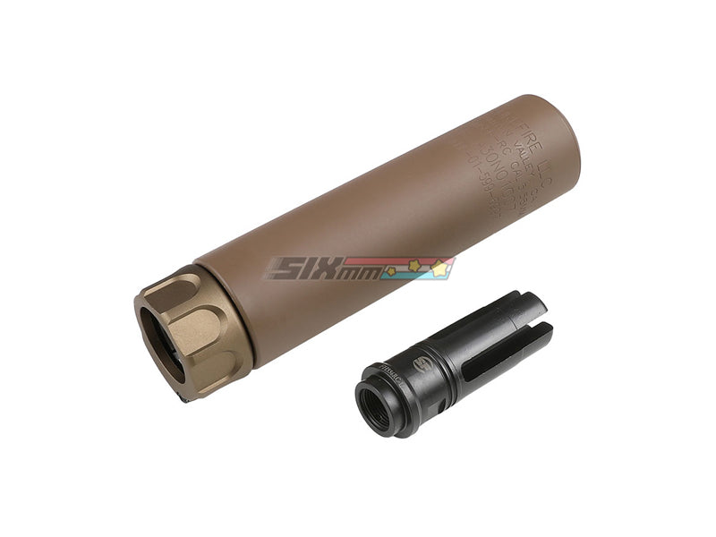 [Airsoft Artisan] SF STYLE 6.2inch silencer + 4 Prong Flash Hider [DE]
