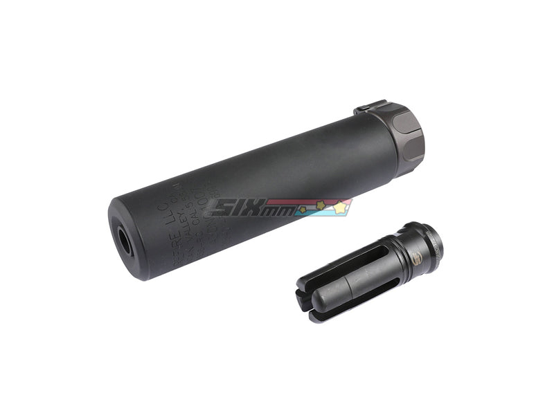 [Airsoft Artisan] SF STYLE 6.2inch silencer + 4 Prong Flash Hider [BLK]