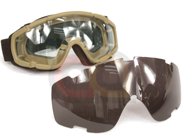 [Army Force] OK SI Tactical Goggles with 2 Lens [Tan]