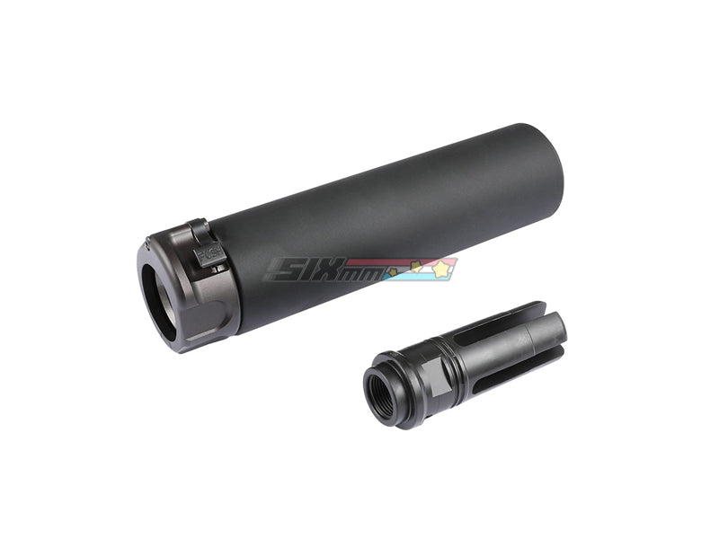 [Airsoft Artisan] SF STYLE 6.2inch silencer + 4 Prong Flash Hider [BLK]