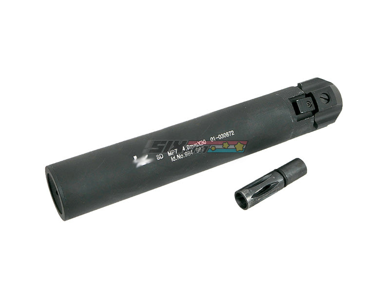 [5KU] Full Metal MP7 Silencer with Flash Hidder[For KWA / Tokyo Marui MP7A1 GBB Series][BLK]