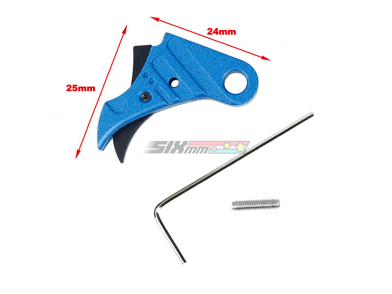 [5KU] SSVI style CNC Aluminium Flat Trigger Set[For Tokyo Marui G17  G18 GBB Series][BLU]