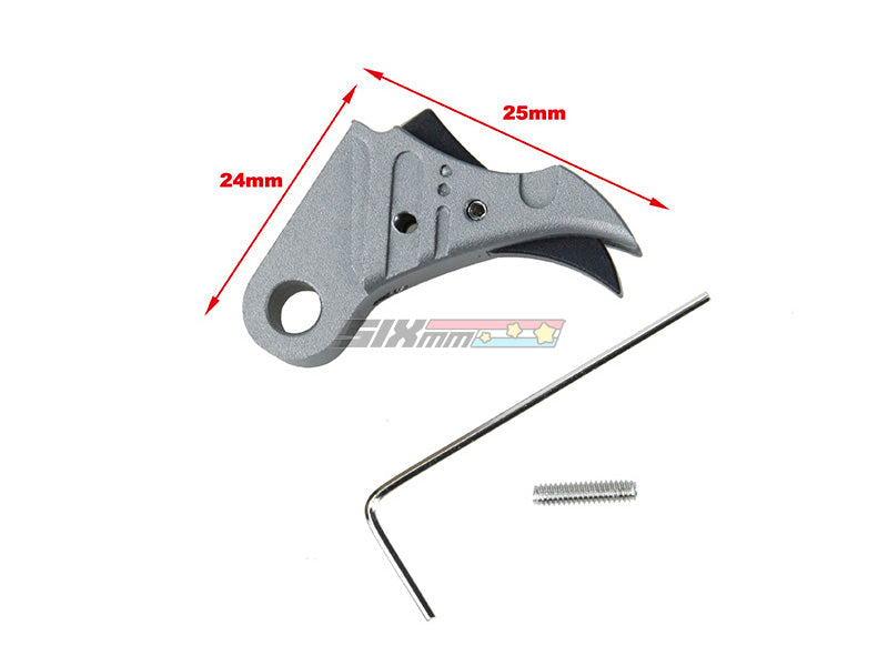 [5KU] SSVI style CNC Aluminium Flat Trigger Set[For Tokyo Marui G17  G18 GBB Series][GY]