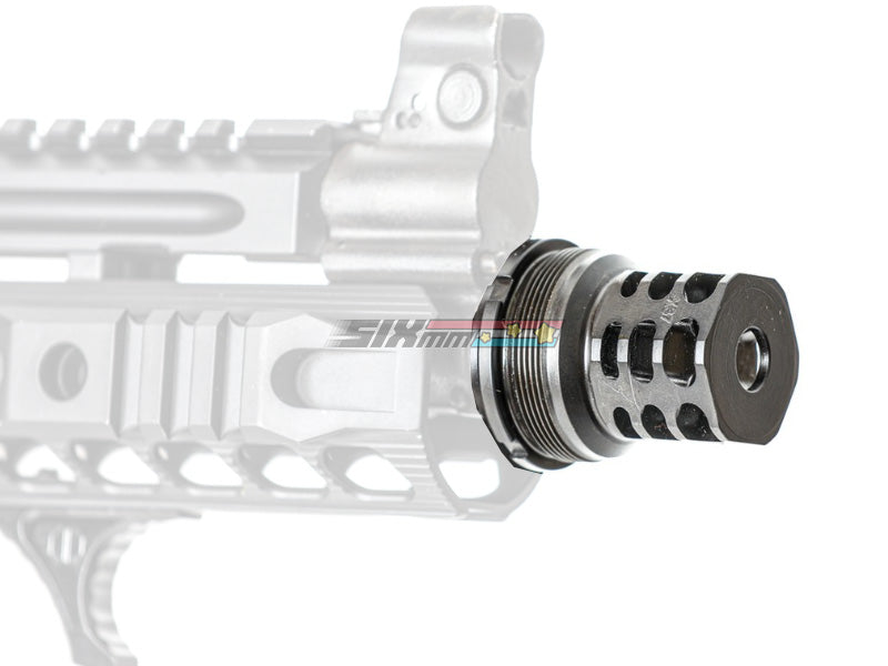 [5KU] Steel Facemount X37 AK Flash Hider[For -14mm CCW Barrel Threaded][BLK]