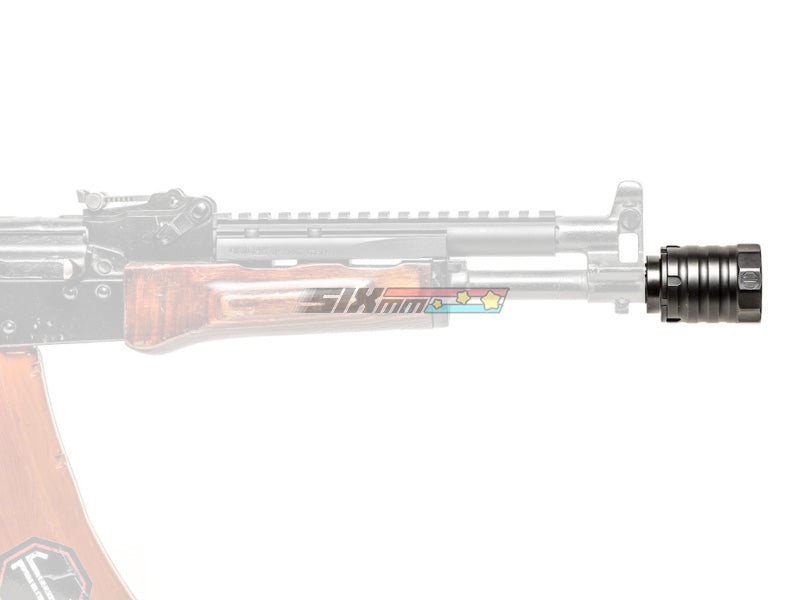 [5KU] Steel Facemount X37 AK Flash Hider[For -14mm CCW Barrel Threaded][BLK]