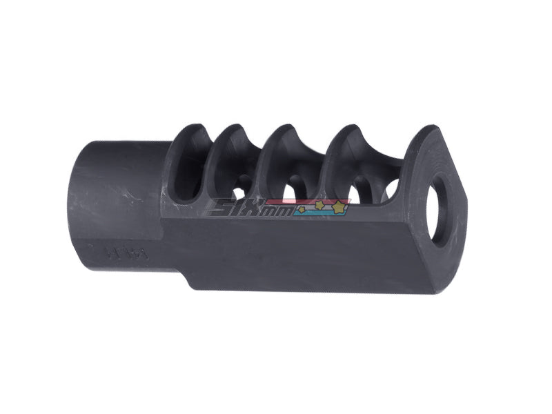 [5KU] Steel RRD-4C Slim Airsoft Muzzle Brake[For GHK / LCT AEG / GBB Series][-14mm CCW]