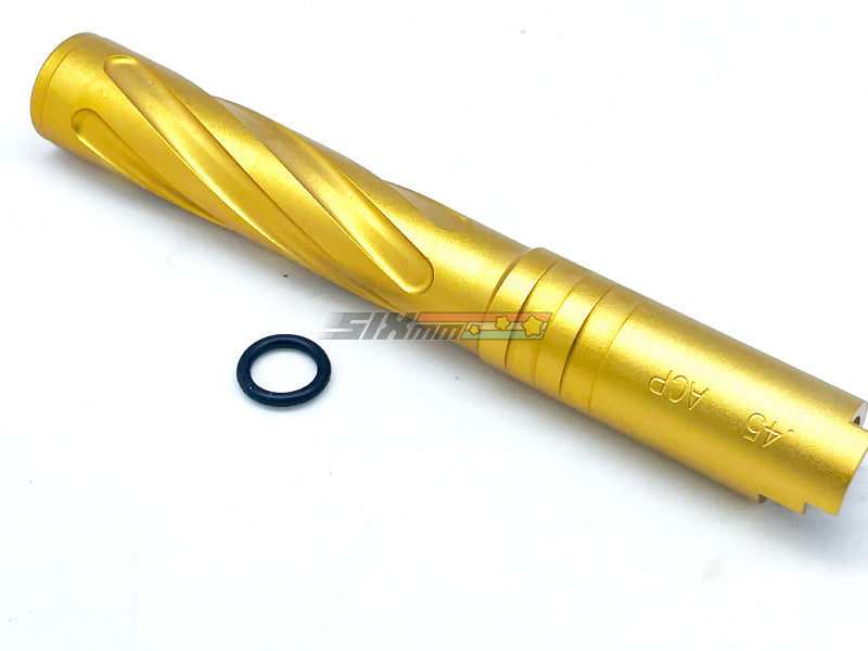 [5KU]Tornado 5 Inch Aluminium Threaded Outer Barrel [For Tokyo Marui Hi-Capa 5.1 GBB][GLD]