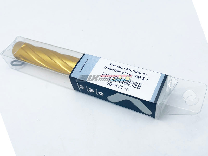 [5KU]Tornado 5 Inch Aluminium Threaded Outer Barrel [For Tokyo Marui Hi-Capa 5.1 GBB][GLD]